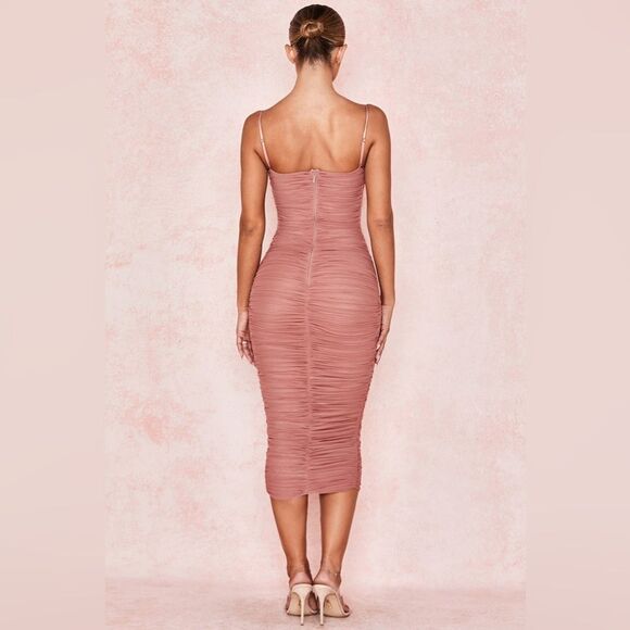 House Of CB Sirene Midi Pink Dress Rose Size XS - Picture 12 of 16